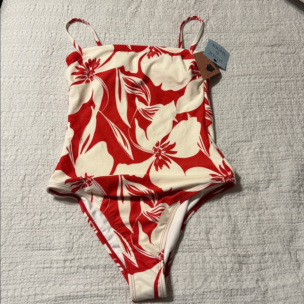 Floral-Print Bandeau High-Leg Cheeky One-Piece Swimsuit from Shade & Shore™